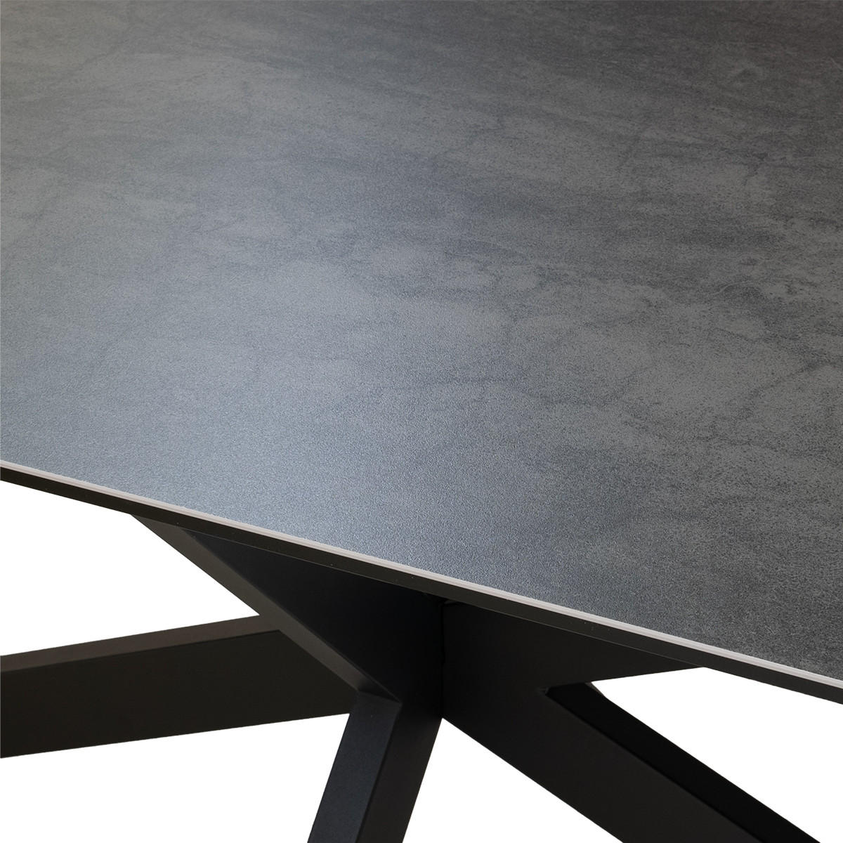 ESSTISCH oval aus Keramik 200cm, grau - Grau, Metall (200/100/76cm) - Giga Meubel