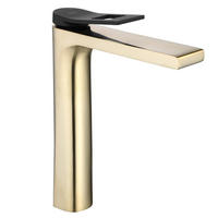 WASCHBECKENARMATUR Rea Soul Gold Mat Black High - Goldfarben, Metall (4.5/25.5/19.5cm) - REA