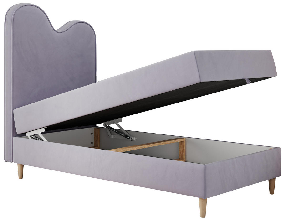 BOXBETT FLOW 90/180 Violett Velvet - H3 - Violett, Holz/Textil (90/180cm) - MKS