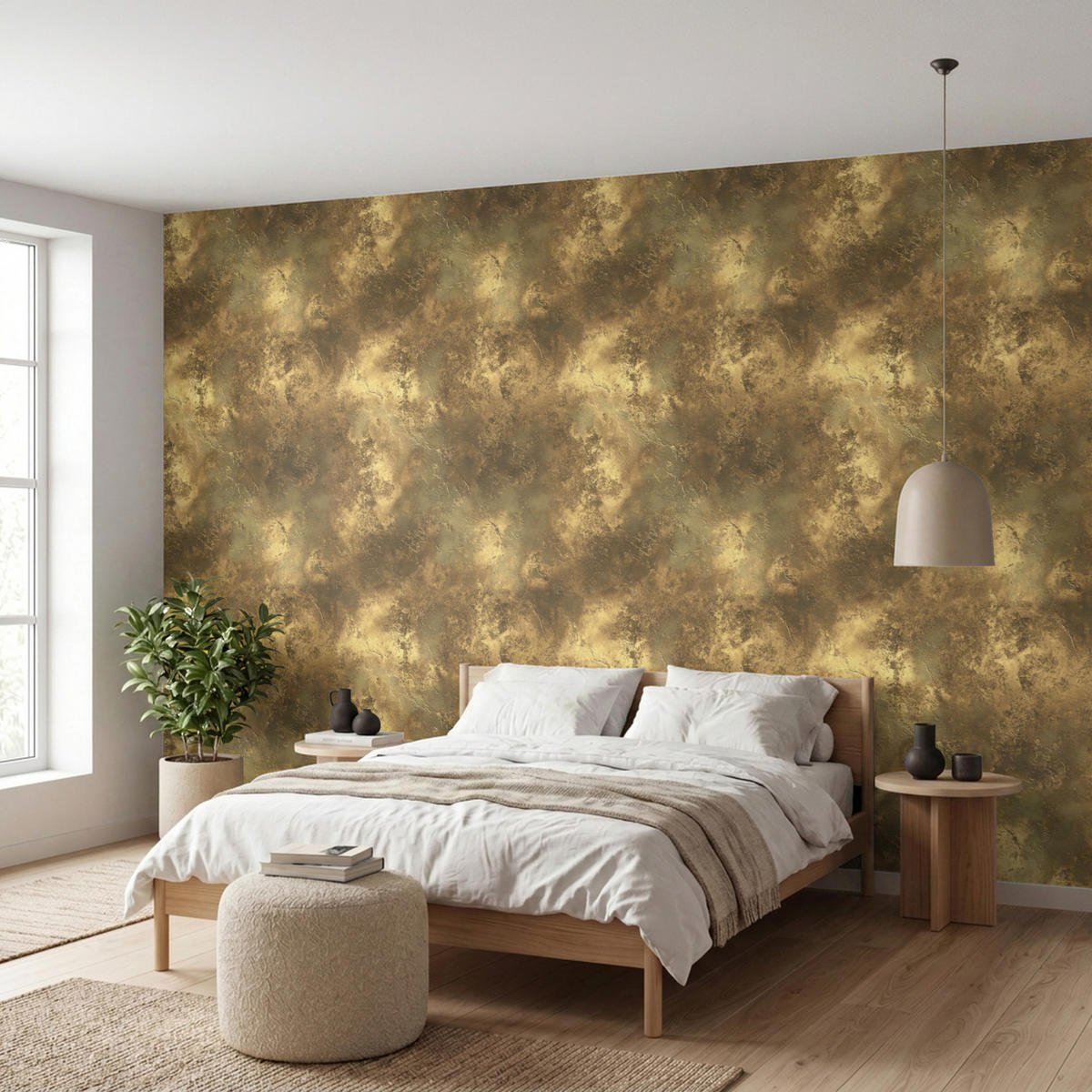 TAPETE - Antik - Metallic-Look - Gold - 400x220 cm - Messingfarben, Papier (400/220cm) - OnlyWow