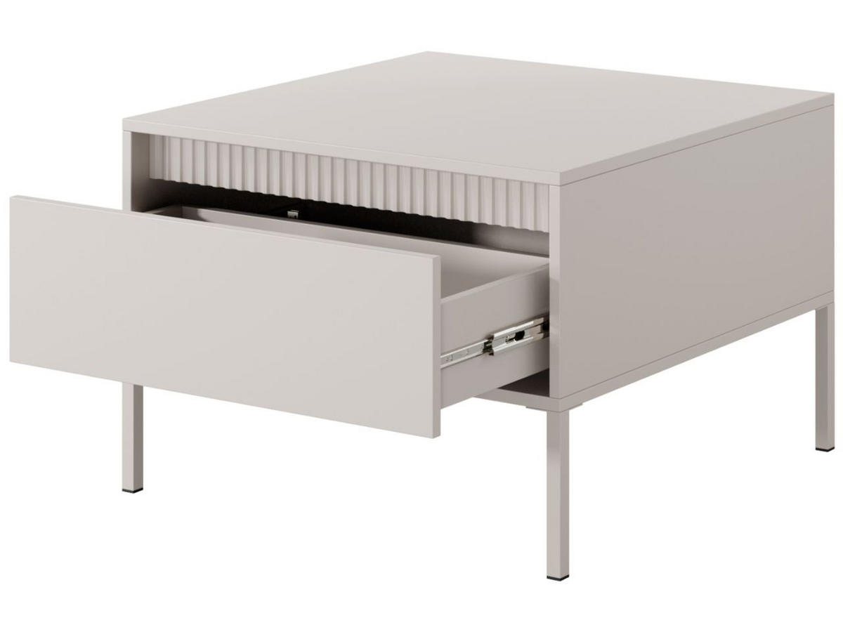 COUCHTISCH Beige 68/68/49 cm Sorano - Beige, Naturmaterialen/Metall (68/68/49cm) - Graingold
