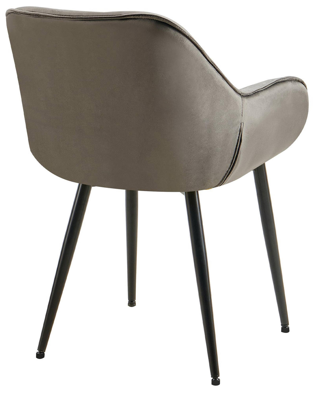 ARMLEHNENSTUHL Samt anthrazit - Anthrazit/Schwarz, Textil/Metall (58/83/62cm) - CLP