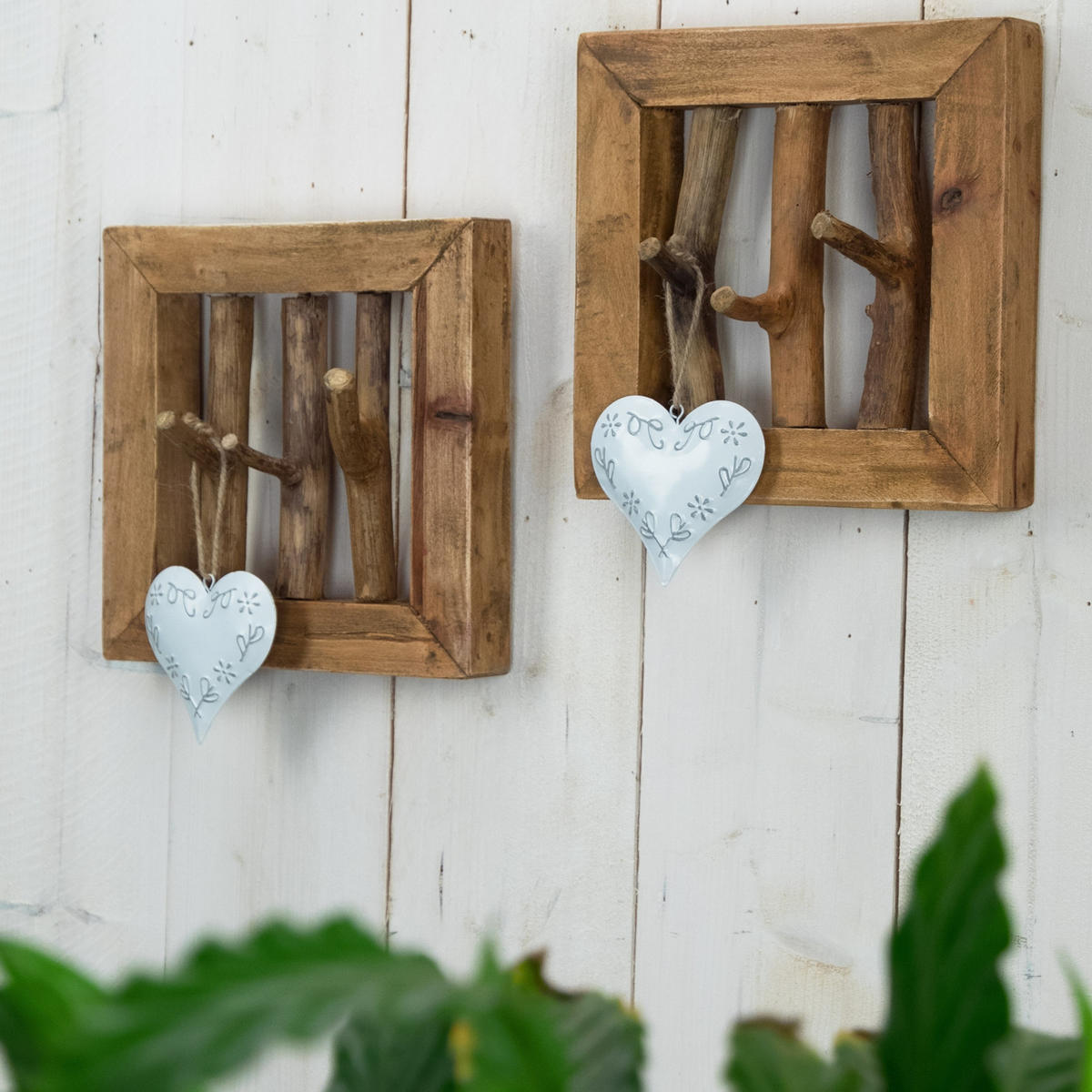WANDGARDEROBE Leonor 25 Mahagoni Massivholz, 3 Haken naturfarben - Naturfarben, Holz (11/25/25cm) - CREEDWOOD