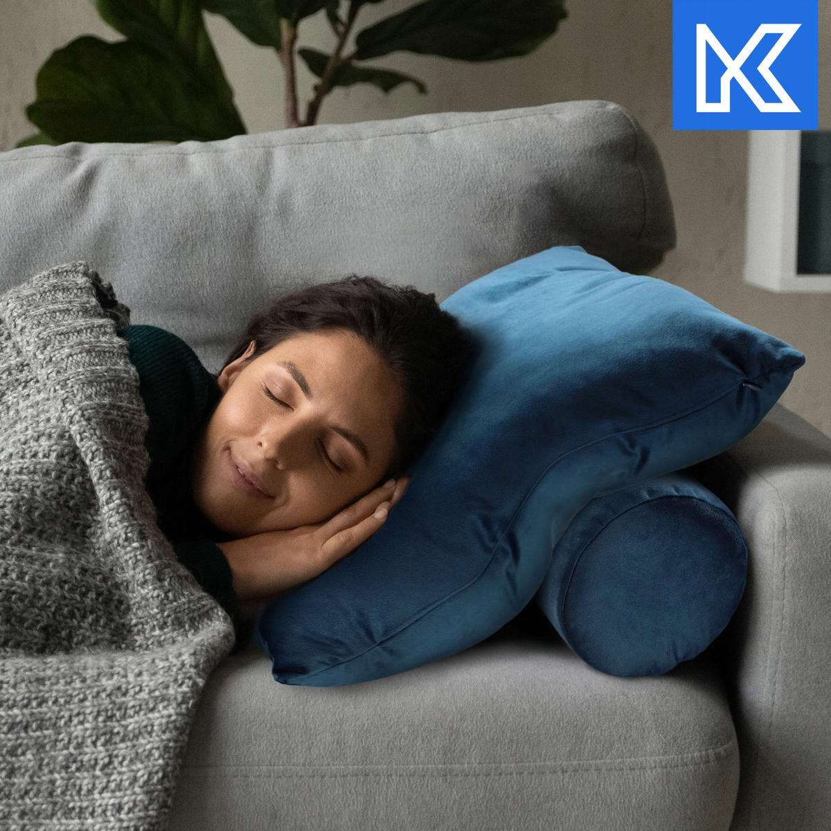 DEKOKISSEN, Dunkelblau - Dunkelblau, Textil (46/46cm) - KADAX