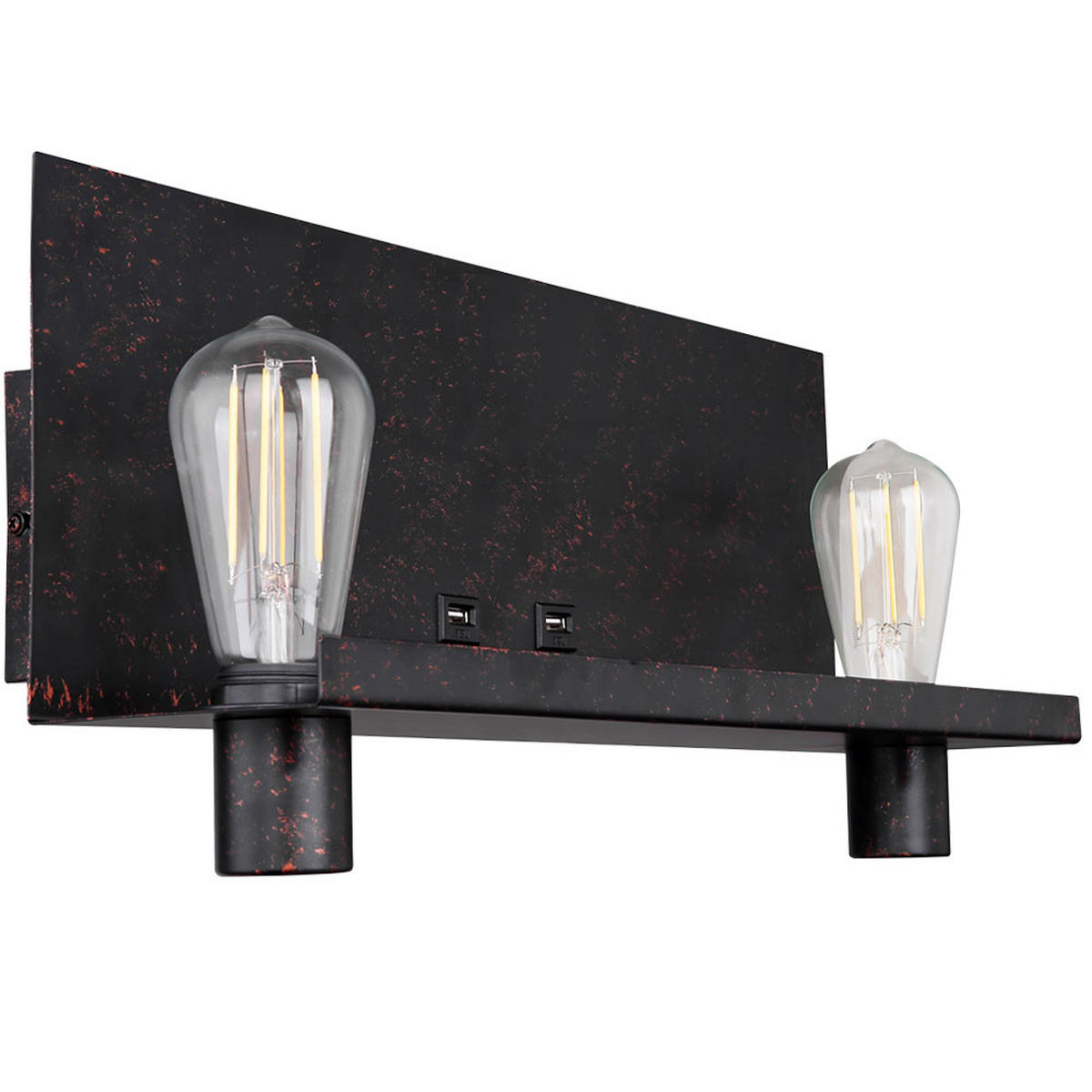 WANDLEUCHTE BAYUDA Schwarz Gold - Schwarz, Metall (48/26/15cm) - Globo Lighting