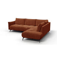 ECKSOFA AERA 5-Sitzer rechts, orange - Schwarz/Orange, Holz/Textil (268/206cm) - Courtois Laville