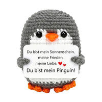 HÄKELPINGUIN mit Spruch Grau - Grau, Textil (1/1cm)
