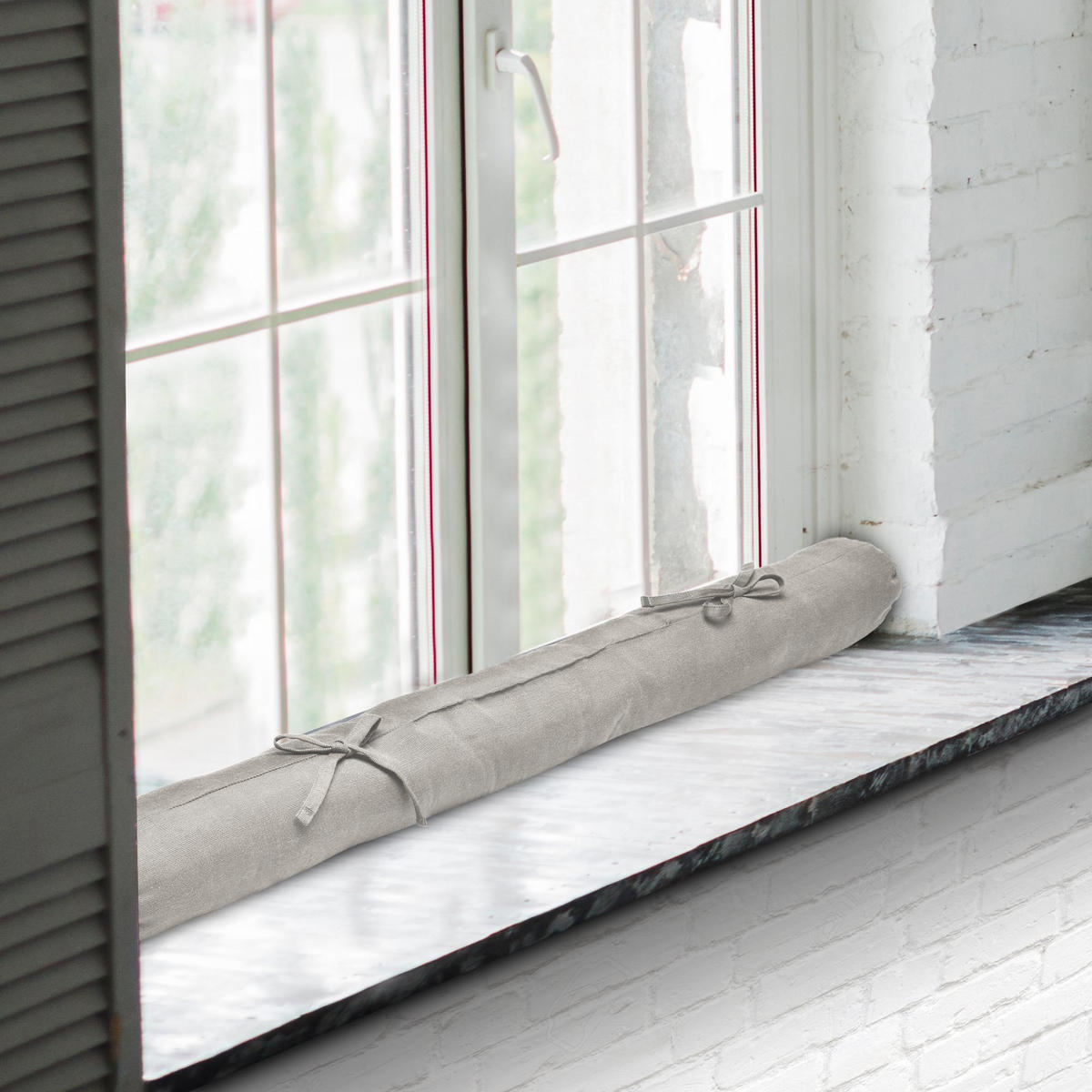 ZUGLUFTSTOPPER Viento 10x100cm Hellgrau - Hellgrau, Textil (10/100cm) - Beautissu 