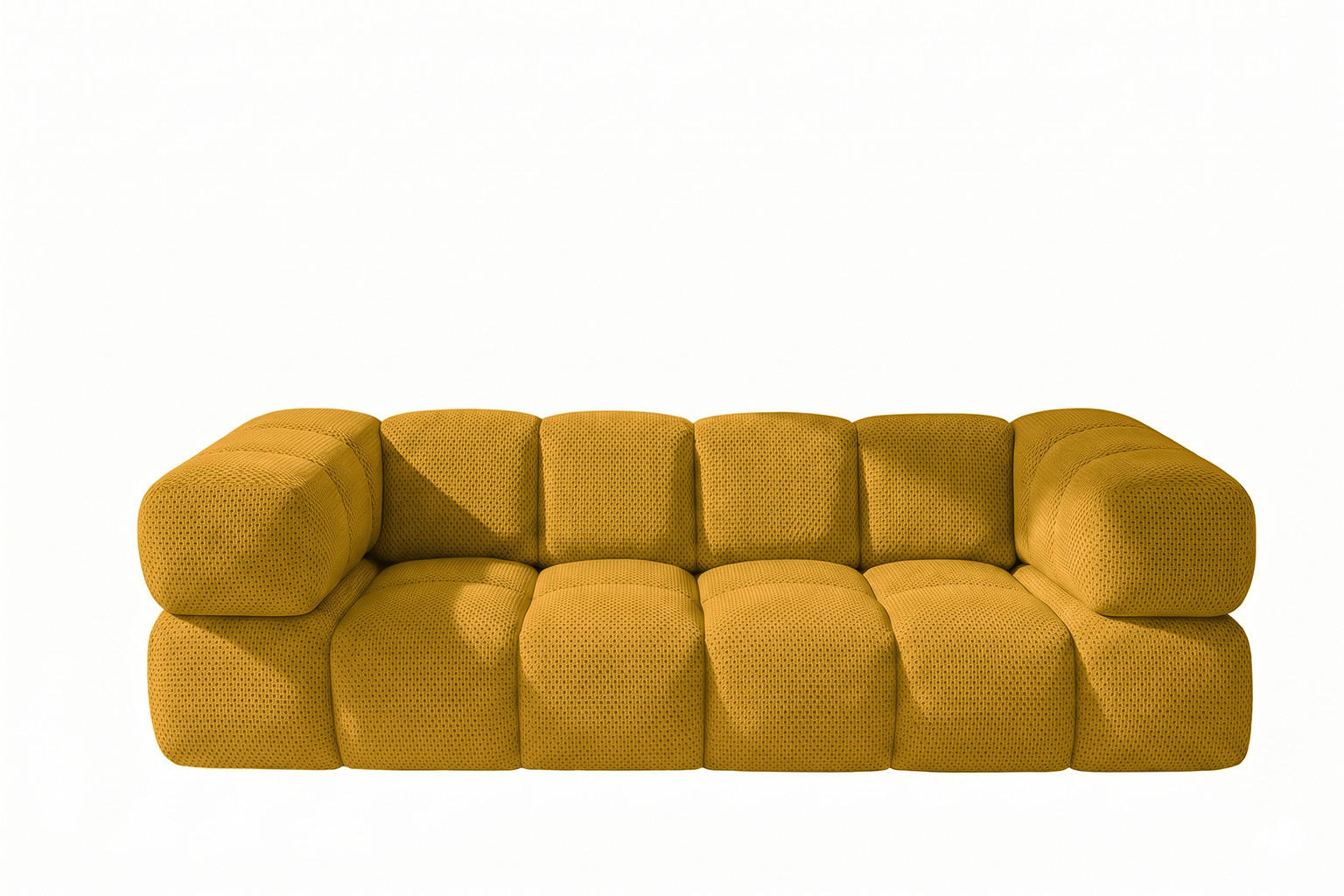 SOFA 3-SITZER, Strukturierter Premiumstoff Sonic, Senffarbe, Averro - Gelb, Holz (240/70/96cm) - Kaiser Möbel
