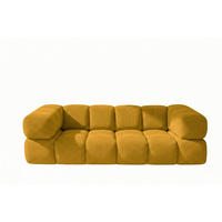 SOFA 3-SITZER, Strukturierter Premiumstoff Sonic, Senffarbe, Averro - Gelb, Holz (240/70/96cm) - Kaiser Möbel