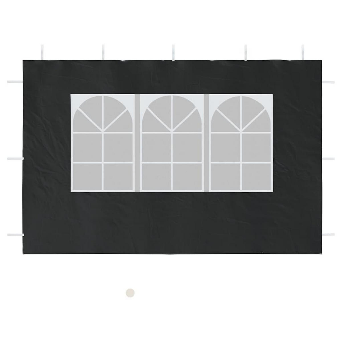 SEITENWÄNDE für Partyzelt mit Fenster, 300/195 cm, aus PE, Anthrazit, 2er-Set - Anthrazit, Kunststoff (195/195/300cm) - vidaXL