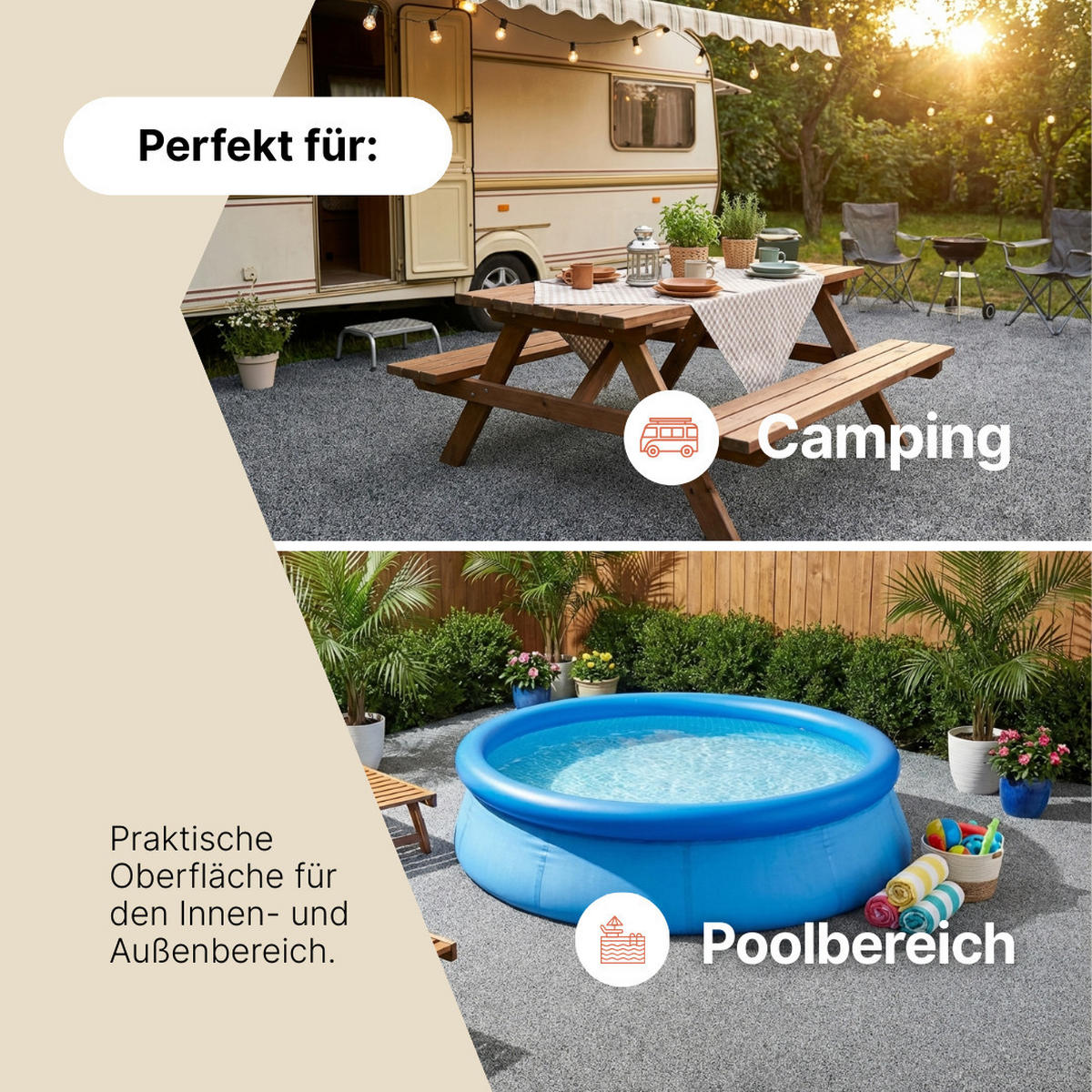 KUNSTRASEN Canyoo Schwarz Grau 6 mm – Rasenteppich, wetterfest, für Terrasse & Garten 300/850 cm - Schwarz/Grau, Textil (300/850cm) - Tapiso