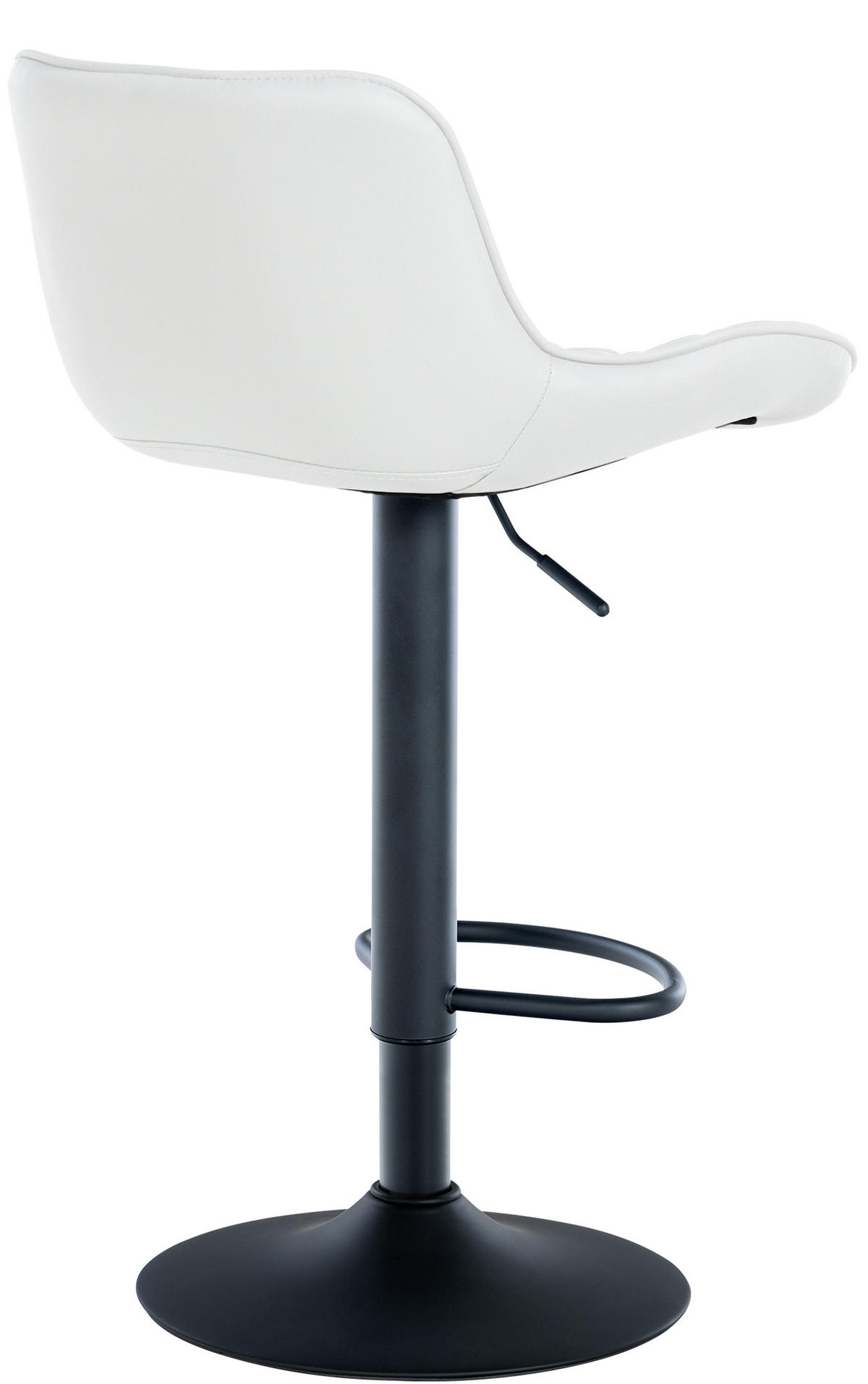 BARHOCKER 2er Set Minerva Kunstleder weiß - Schwarz/Weiß, Kunststoff/Metall (48/105/54cm) - TPFLiving