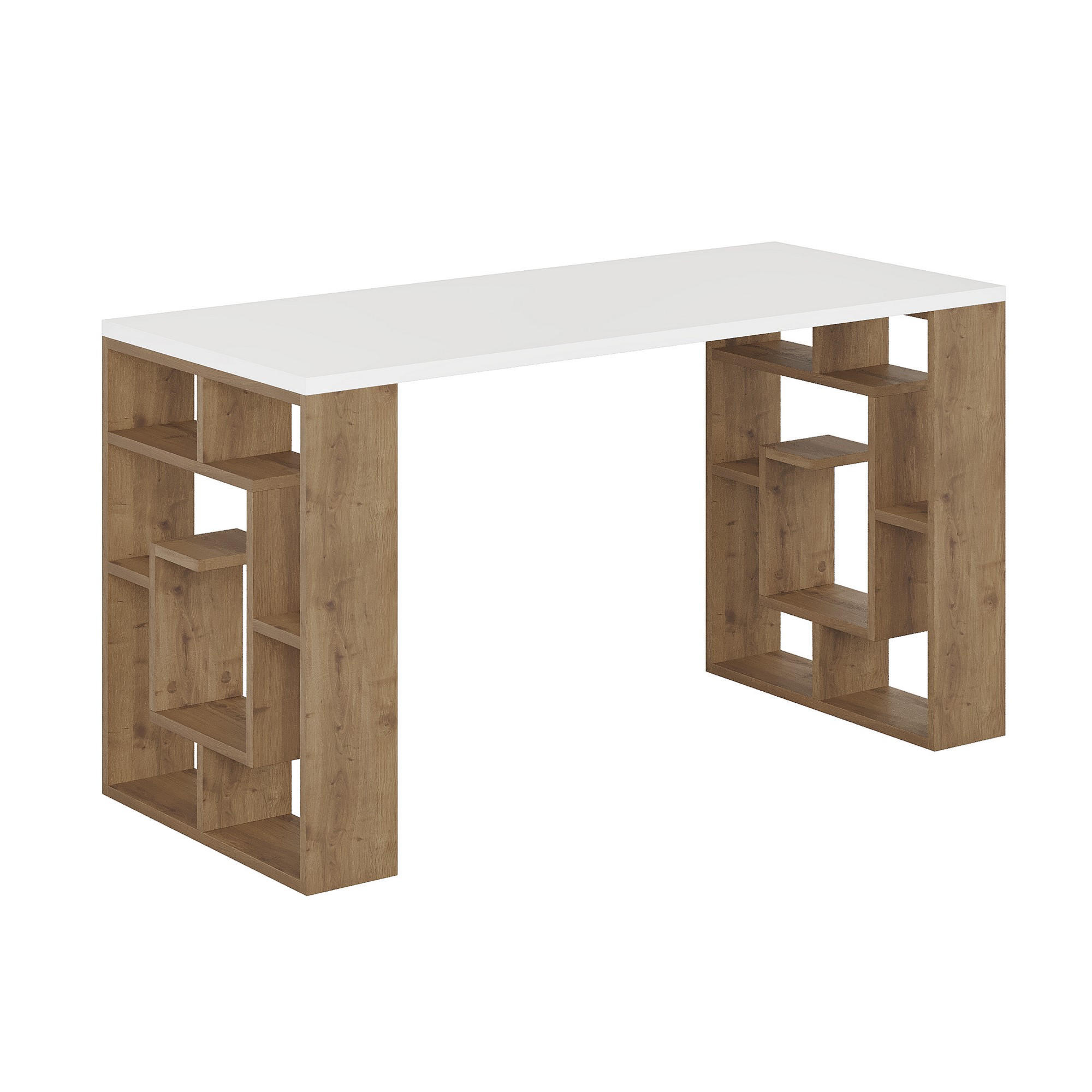 SCHREIBTISCH maze weiss - Weiß, Holz (140/60/75cm) - Habitat Garten