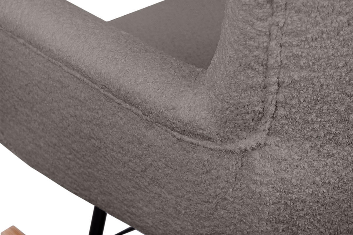 SCHAUKELSESSEL ADDUCTI breiter Sitz für mehr Komfort, Braun - Eichefarben/Braun, Holz/Textil (75/94/112cm) - KONSIMO®