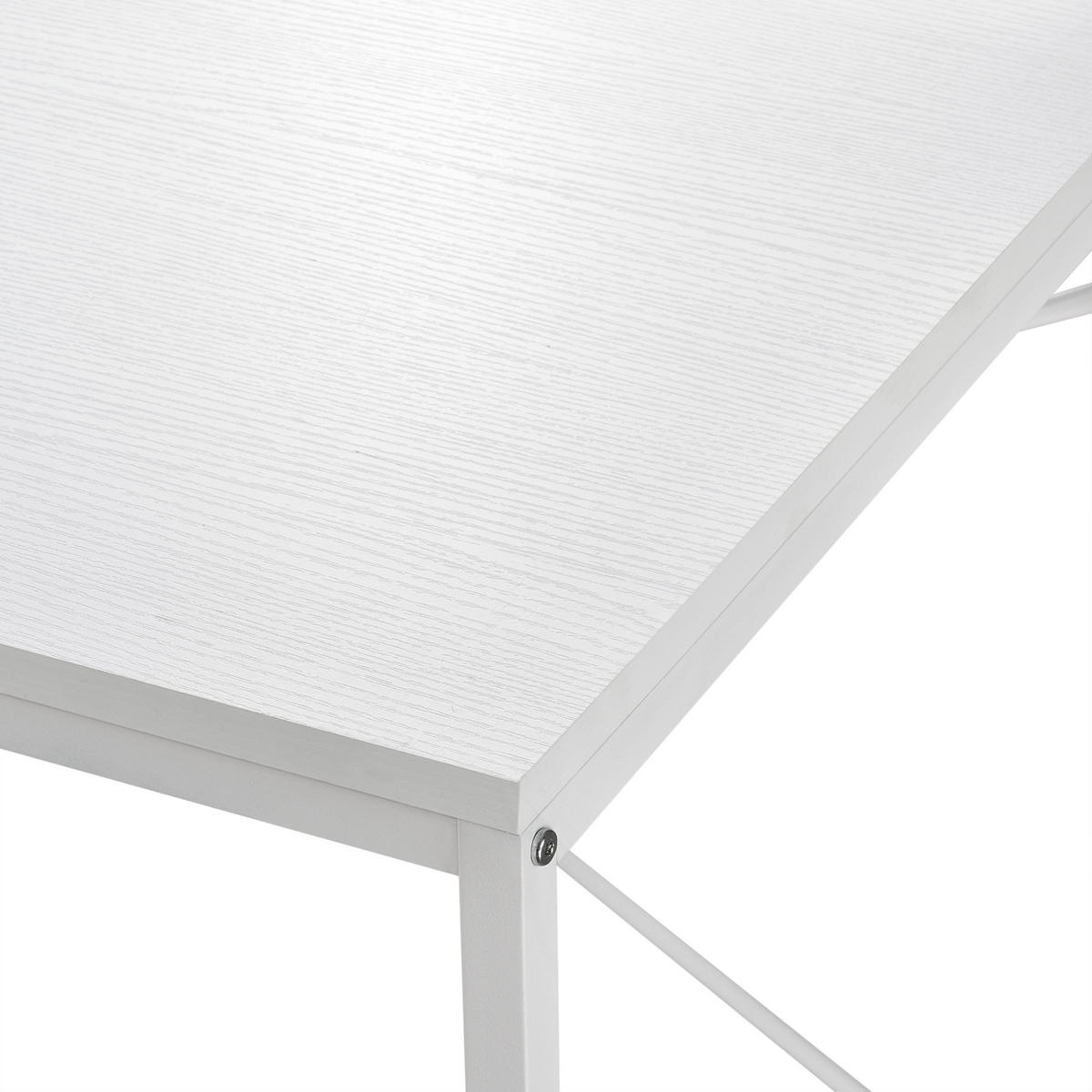 SCHREIBTISCH Stavanger - Weiß, Holzwerkstoff/Metall (60/120/122cm) - [en.casa]