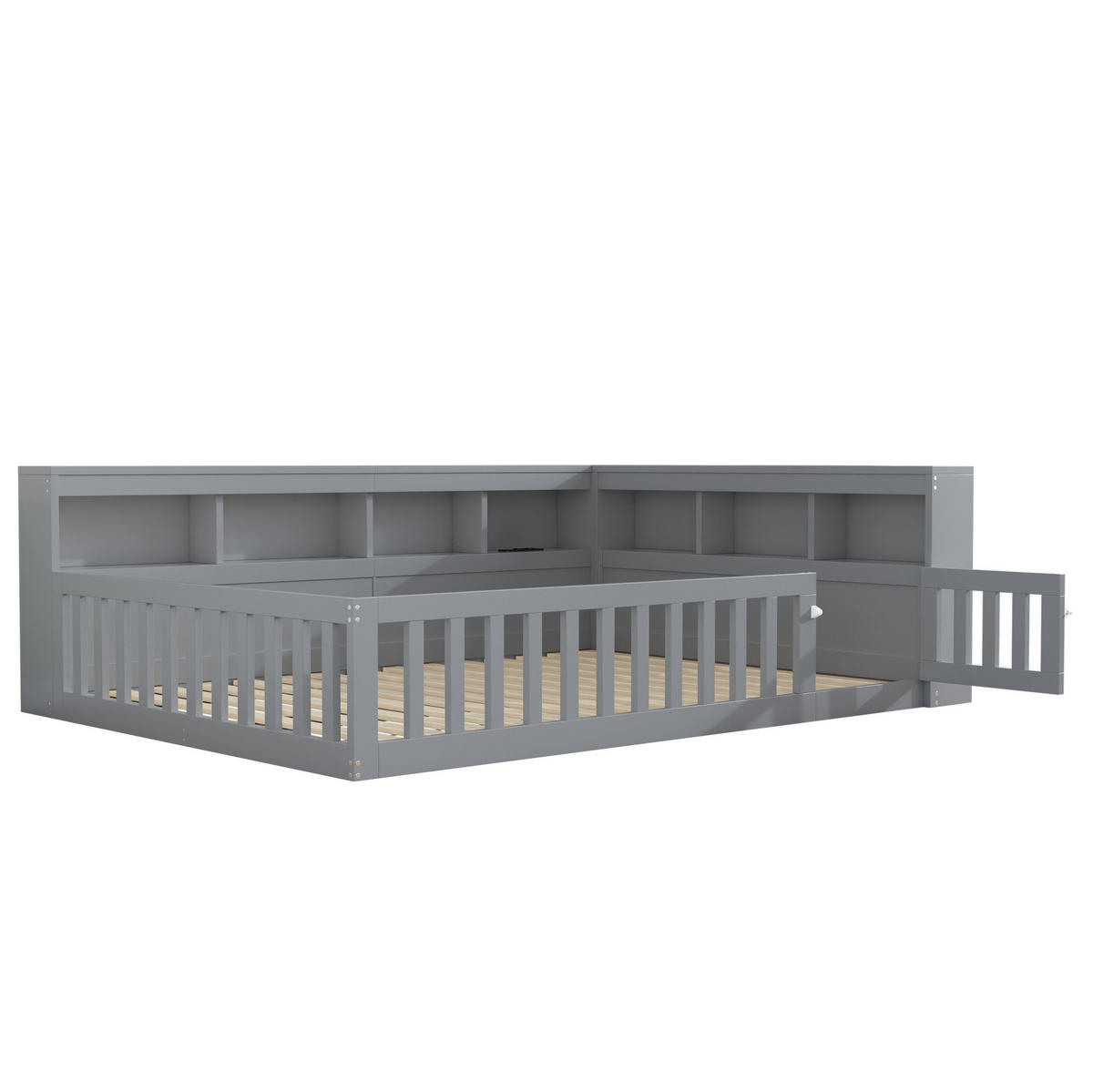 TAGESBETT mit Stauraum und USB 140x200 cm Grau - Grau, Holzwerkstoff (140/200cm) - Beauniv