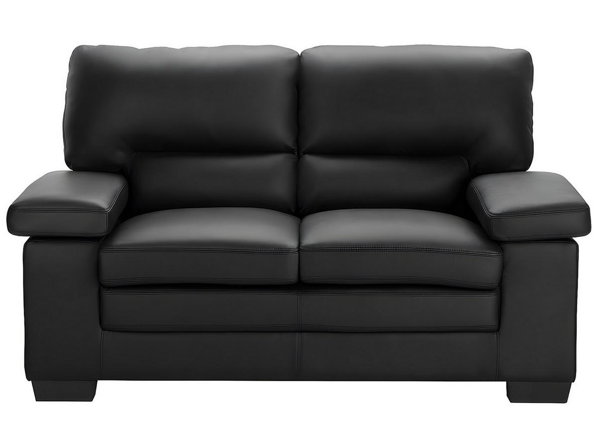 COUCHGARNITUR - 5 Personen - leder - schwarz Mimas - Schwarz, Leder (162/97/89cm) - Vente-Unique