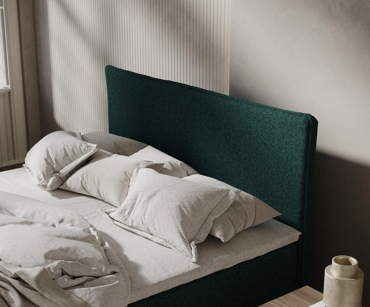 BOXBETT Peru Grün 140/200 cm im Webstoff - Schwarz/Grün, Holz/Holzwerkstoff (140/200cm) - Maison de Reve