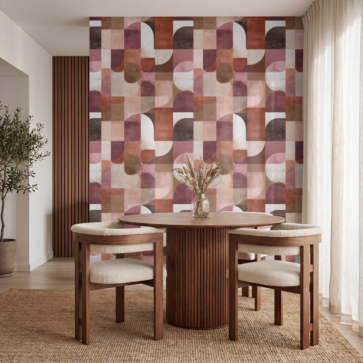 TAPETE - Geometrie - Modern - Retro - 240x300 cm - Multicolor, Papier (240/300cm) - OnlyWow