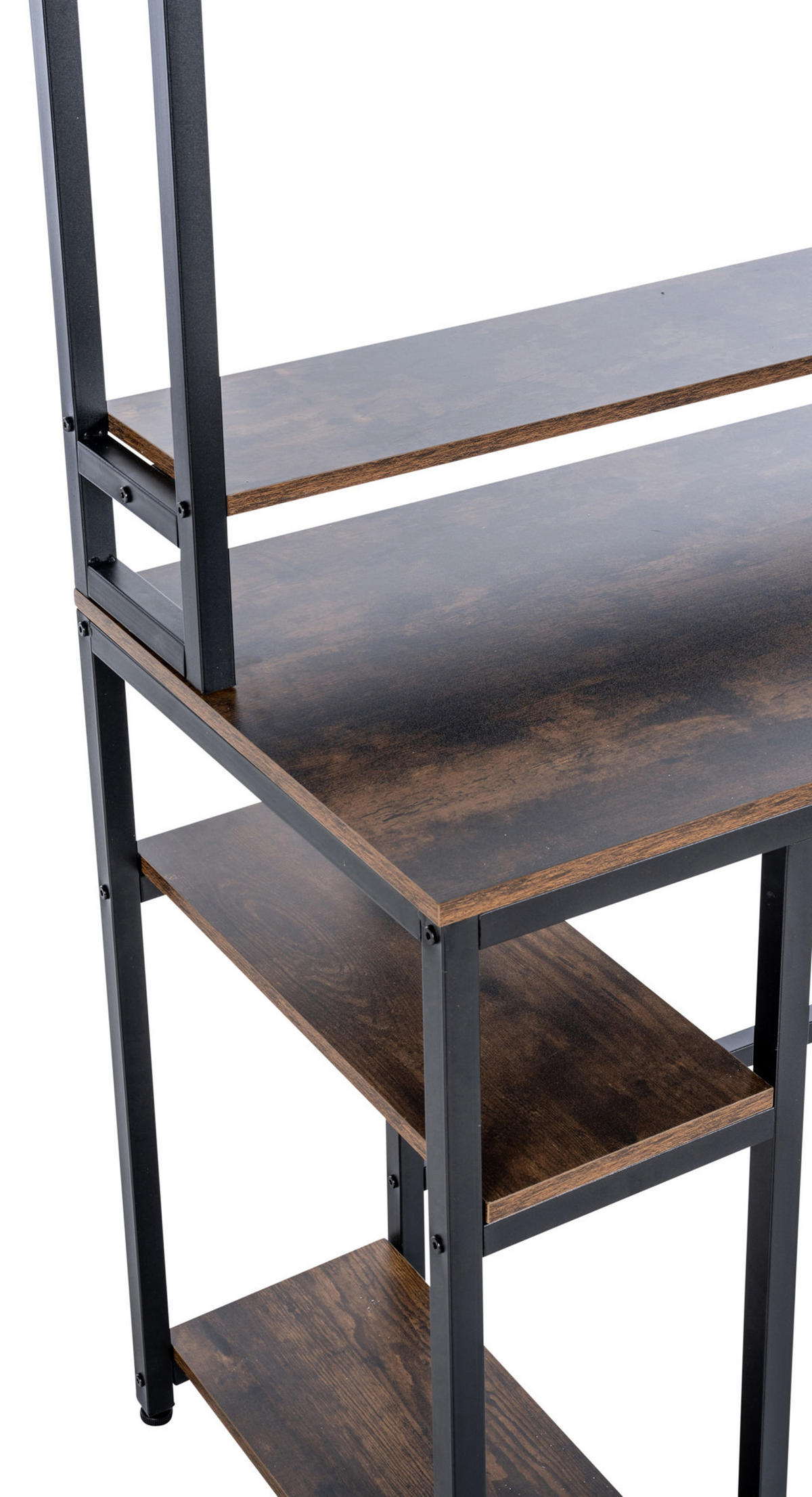 SCHREIBTISCH 120/50/150 cm Holz schwarz/braun - Schwarz/Braun, Holz/Metall (50/120/150cm) - CLP