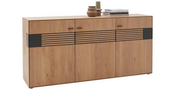 SIDEBOARD 182/88/45 cm  - Anthrazit/Erlefarben, Natur, Holz/Metall (182/88/45cm) - Valnatura