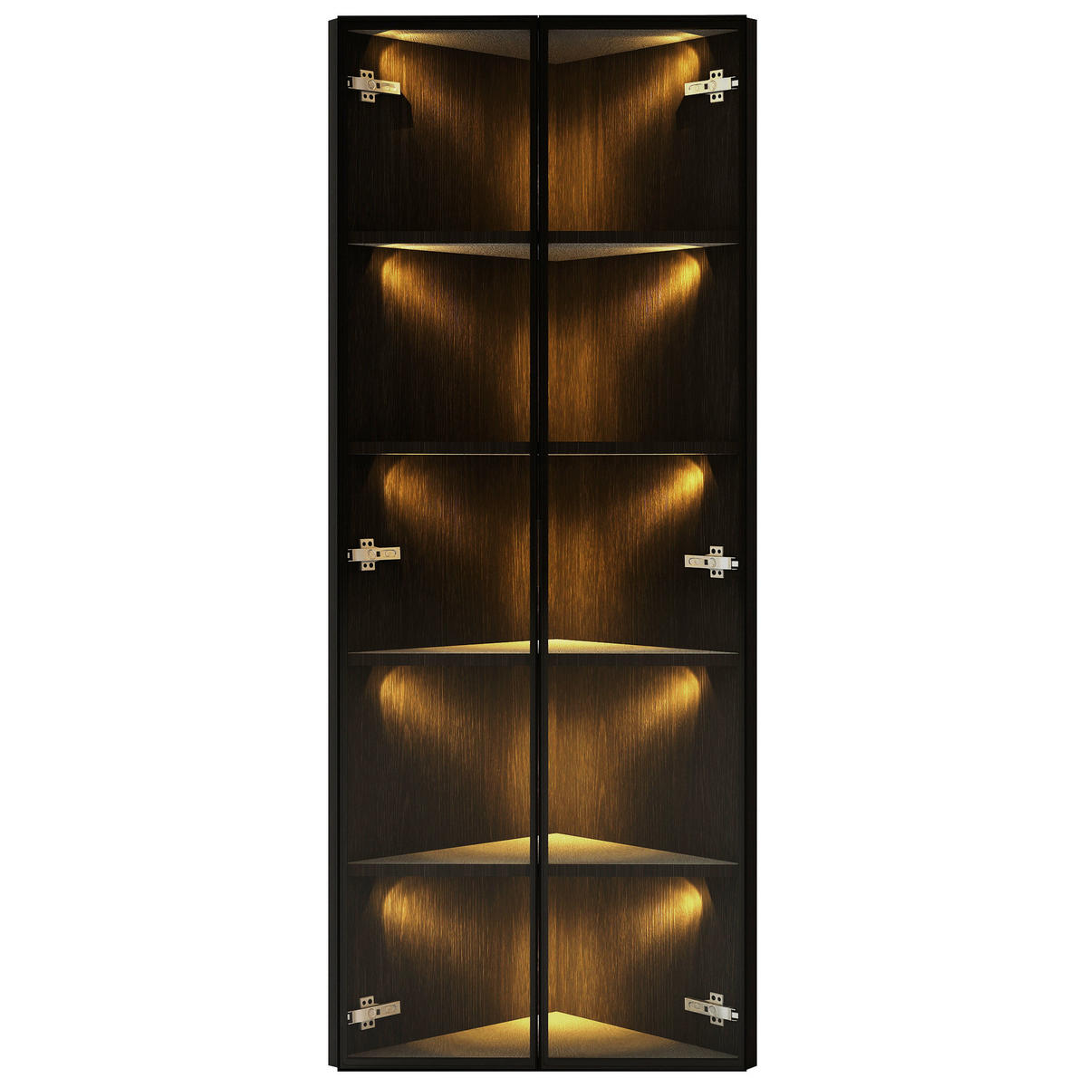 HIGHBOARD 62/160/35 cm Schwarz aus MDF und Glas mit LED-Beleuchtung - Schwarz, Holzwerkstoff (35/160/62cm) - OKMYHOME