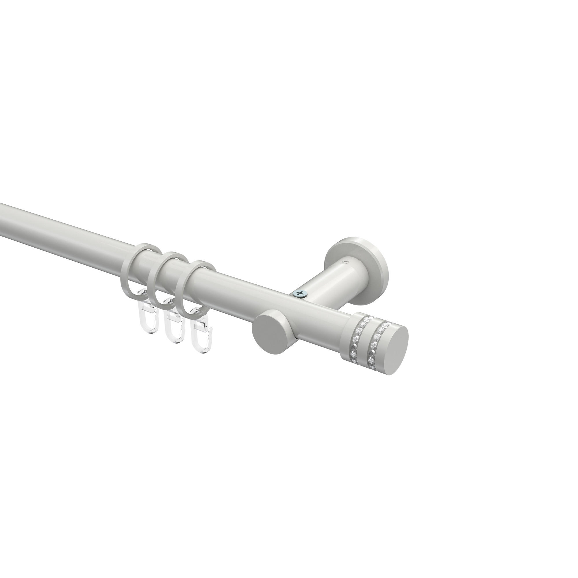 GARDINENSTANGE Platon Estana 100 cm, 1-läufig, 20 mm Ø Weiß - Weiß, Metall (100cm) - INTERDECO