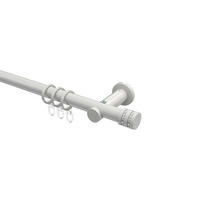 GARDINENSTANGEN-SET Platon Estana 540 cm (geteilt in 3 x 180 cm), 1-läufig, 20 mm Ø Weiß - Weiß, Metall (540cm) - INTERDECO