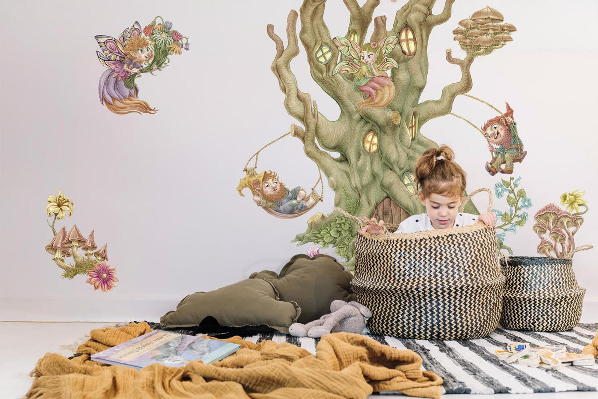 WANDAUFKLEBER 130x209cm - Feenwald - Multicolor, Kunststoff (130/209/0.1cm) - Wallfluent