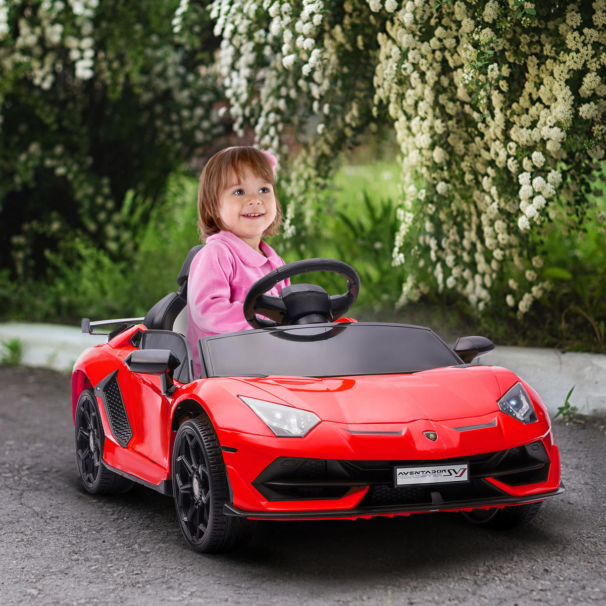 ELEKTROAUTO Elektrisches Kinderfahrzeug, Elektrofahrzeug inkl. Fernbedienung - Rot, Metall (107.5/63/42cm) - HOMCOM