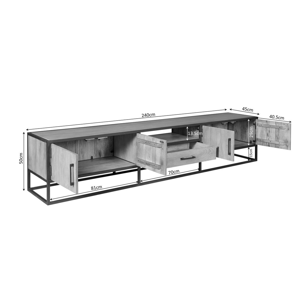 TV-MÖBEL Dakota Braun 45/240/50 cm - Braun, Holz (240/50/45cm) - Starfurn