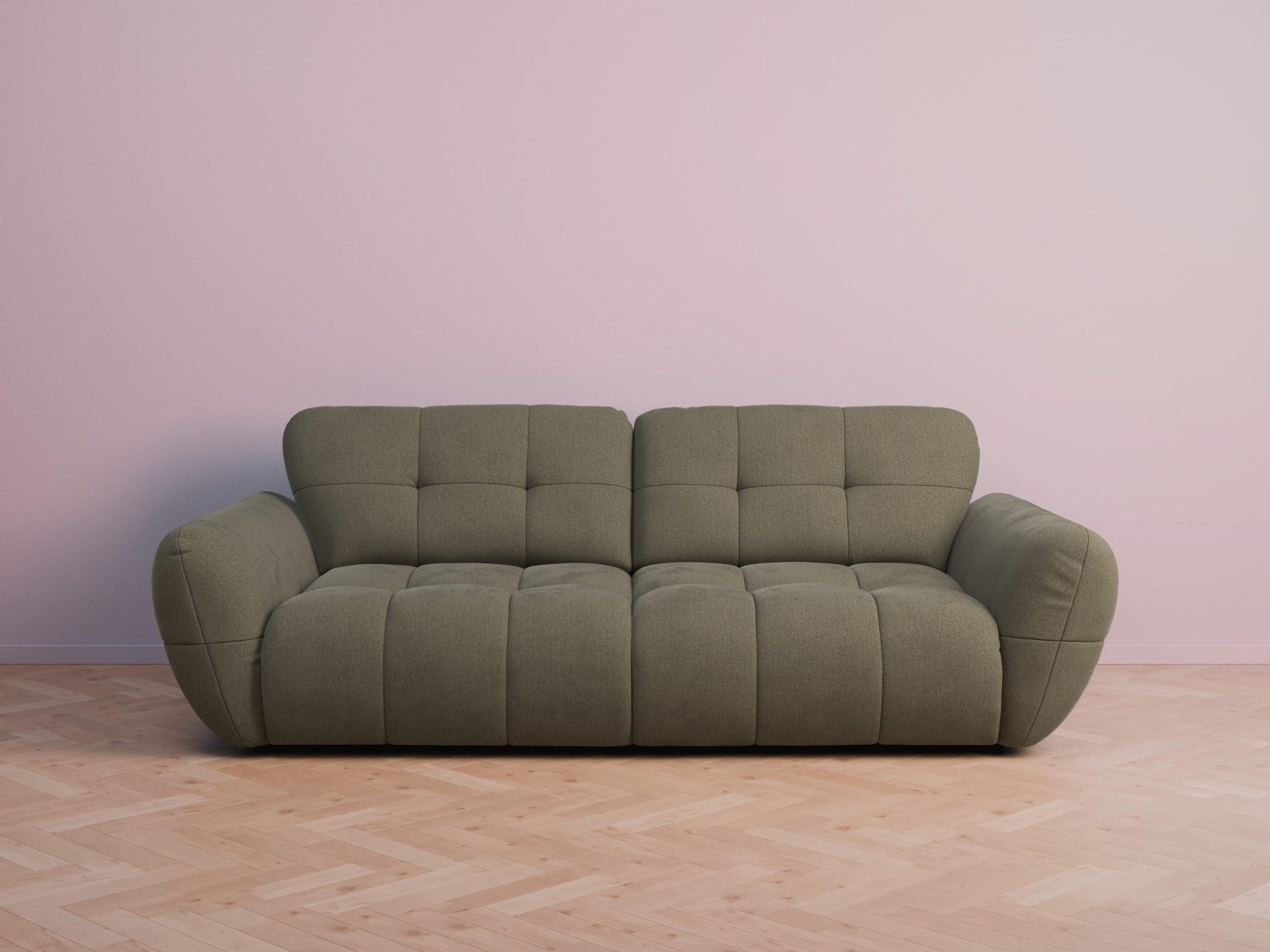BIGSOFA Vannes Chenille Grau 272/134/68 cm - Dunkelgrau, Kunststoff/Textil (272/68/134cm) - foamnova