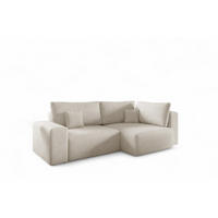 ECKSOFA Arona Mit Schlaffunktion - Creme, Holzwerkstoff/Textil (253/148cm) - Fun Möbel