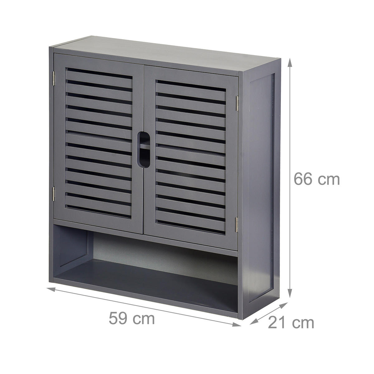 HÄNGESCHRANK - Grau, Holz/Holzwerkstoff (59/66/21cm) - Relaxdays