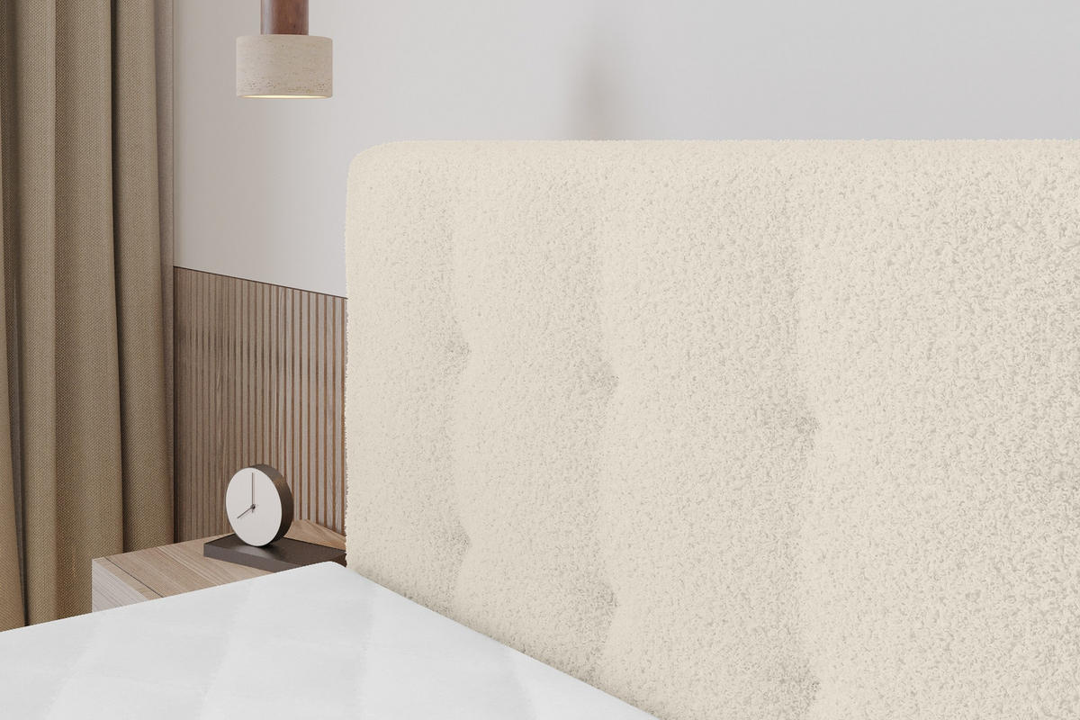 BOXSPRINGOVÁ POSTEL s matrací H3/H4 - IGAN-Z KING - 180x200 cm Béžová - písková barva, kompozitní dřevo (183/200cm) - ALTDECOR