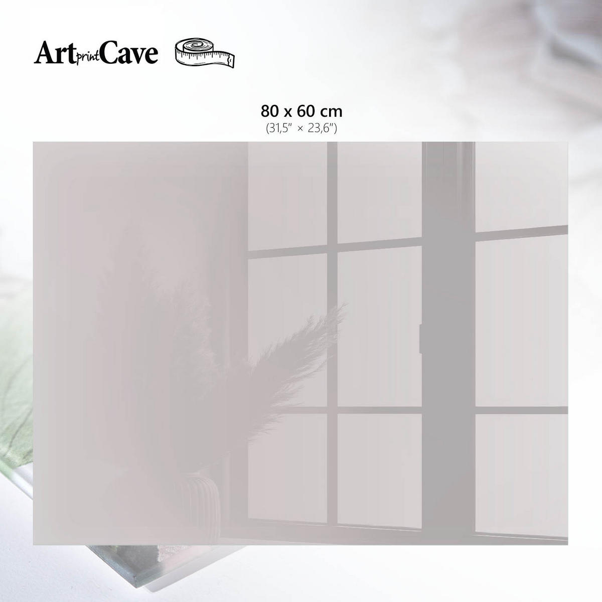 GLASPLATTE 80x60 cm – Aschgrau - Creme, Glas (0.4/80/60cm) - ArtPrintCave