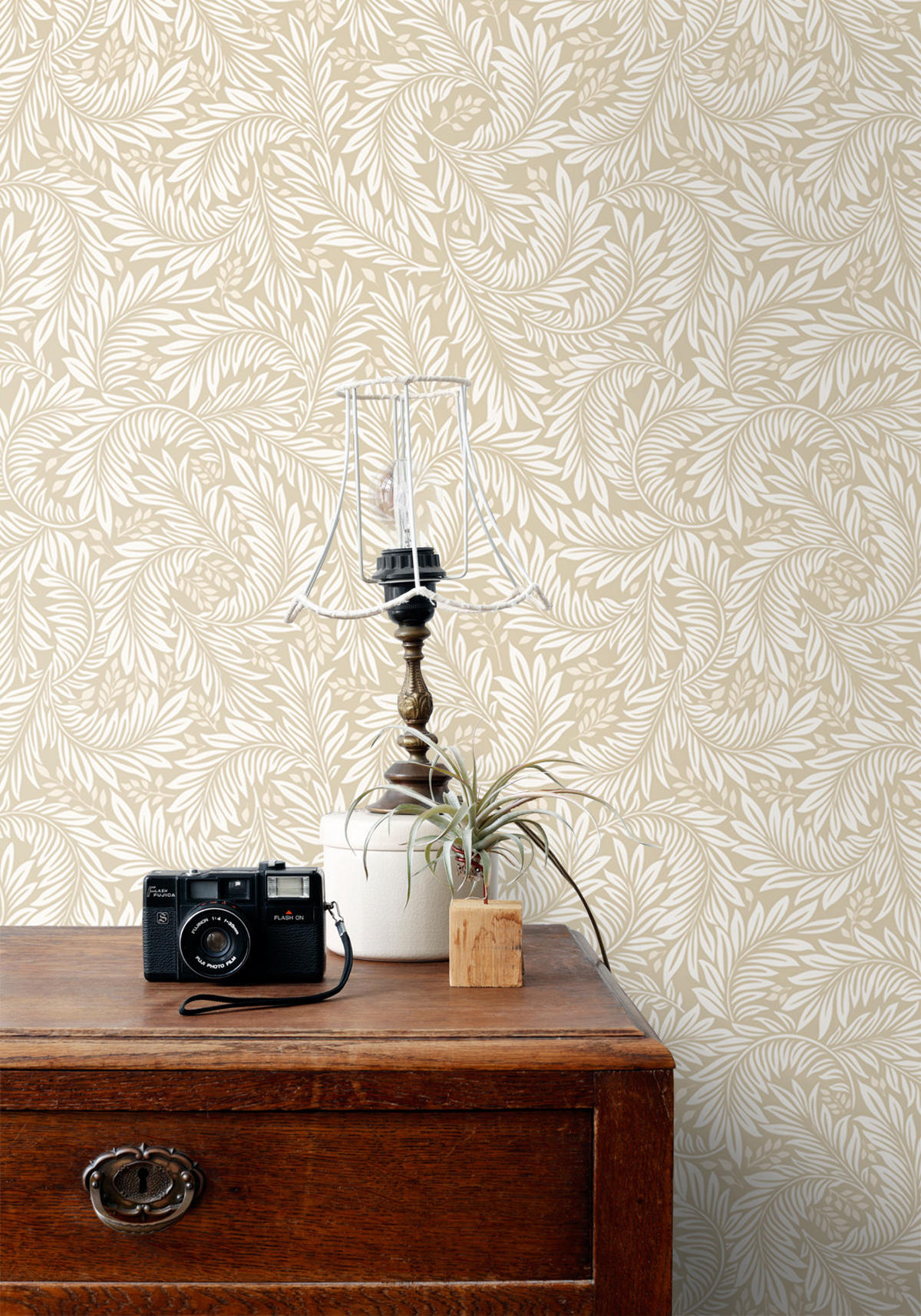TAPETE Blätter 50 x 900 cm - Beige, Papier (50/900cm) - ESTAhome