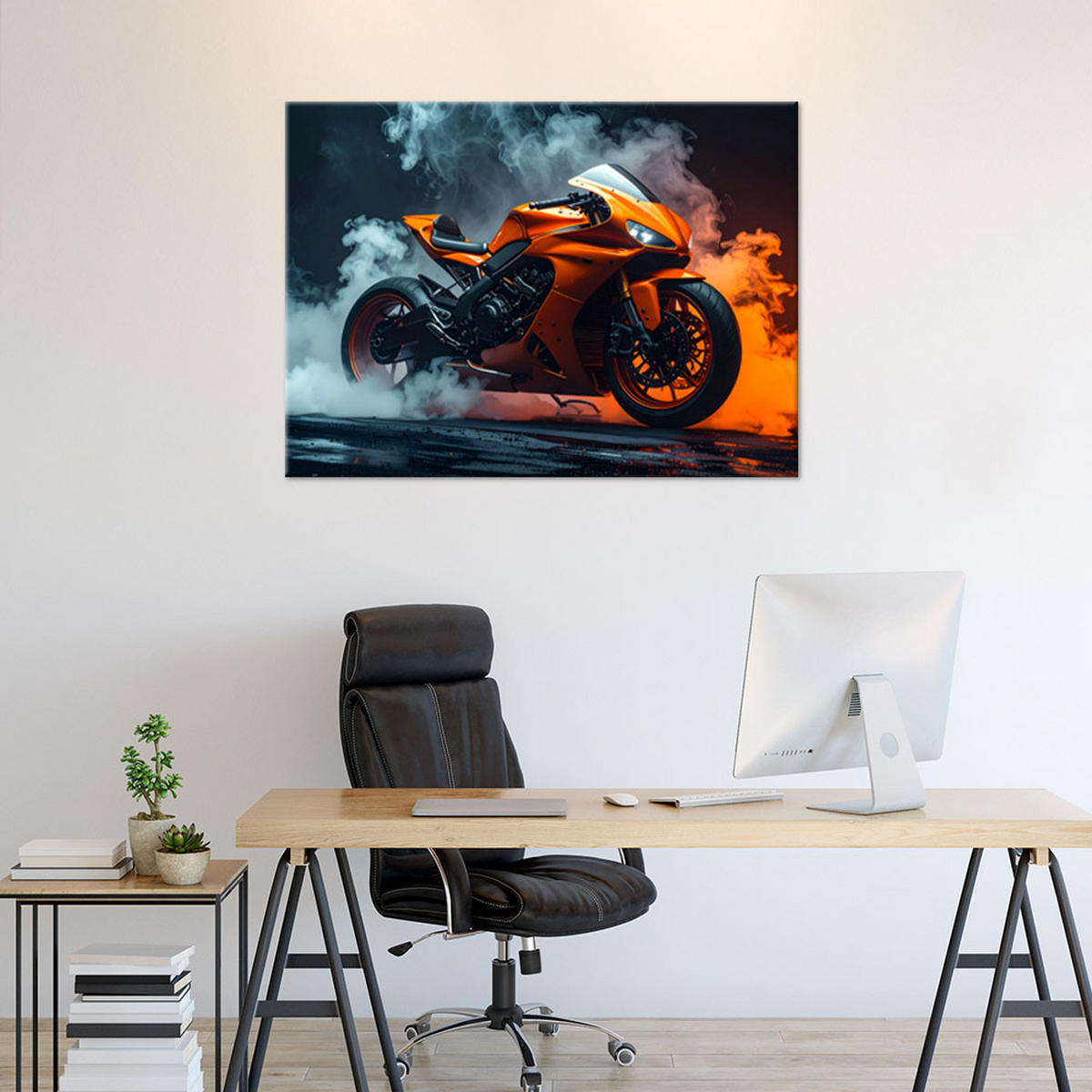 LEINWANDBILD Kraftfahrzeuge 100x70cm - Orange, Textil (100/70cm) - Feeby