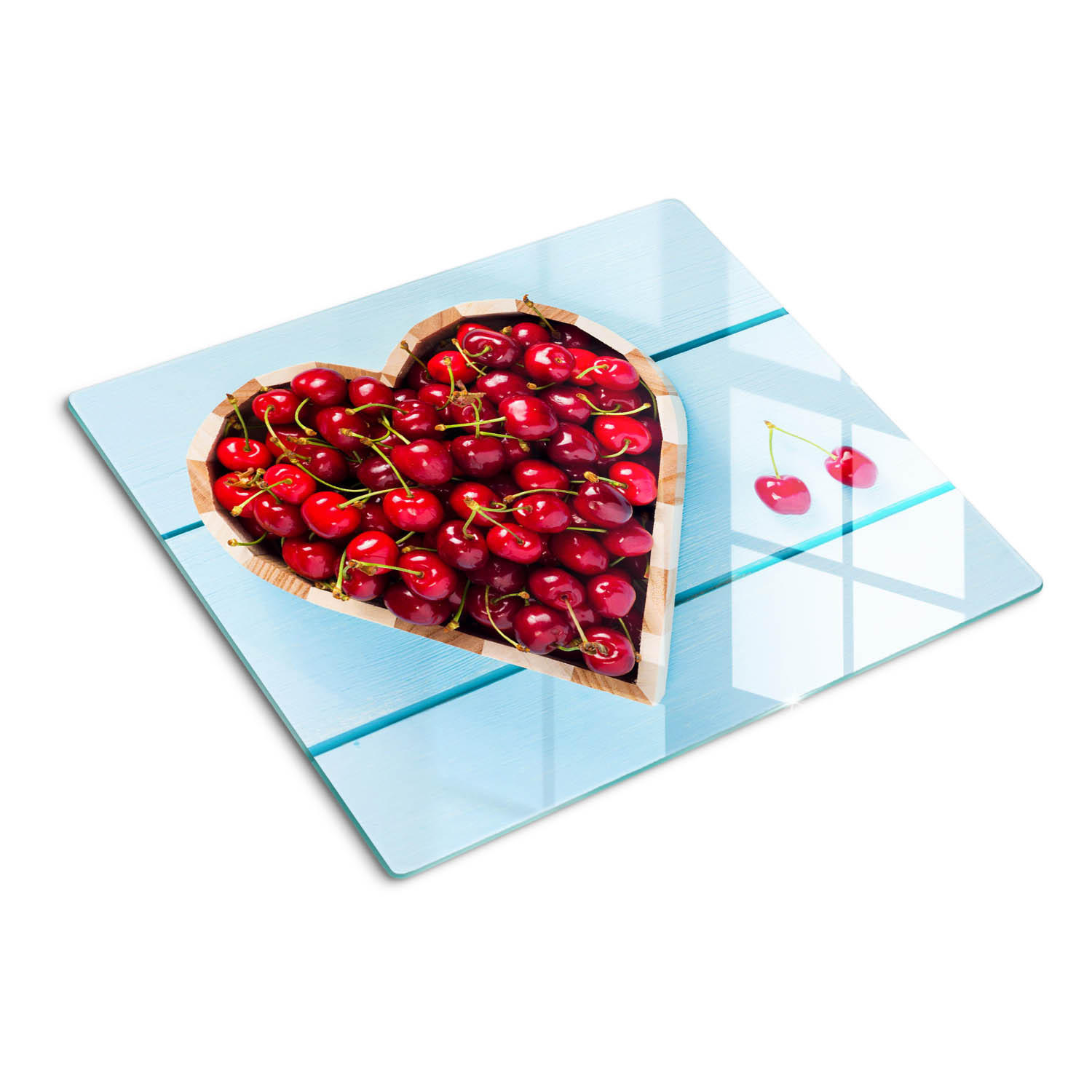 GLASPLATTE 60x52 cm Kirschherz - Rot, Glas (60/0.4/52cm) - TULUP