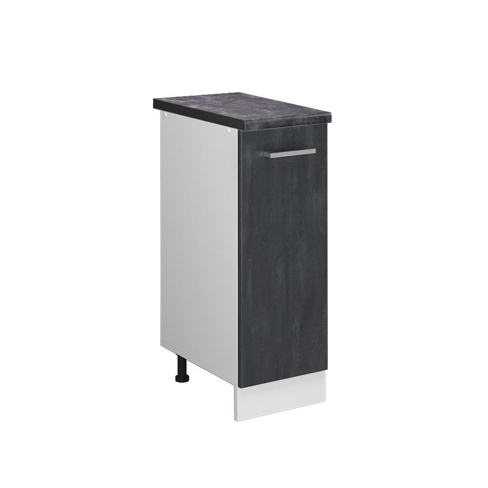 APOTHEKERSCHRANK R-Line Schwarz Beton 30 cm AP Anthrazit - Schwarz/Weiß, Holzwerkstoff (30/81.6/60cm) - Vicco