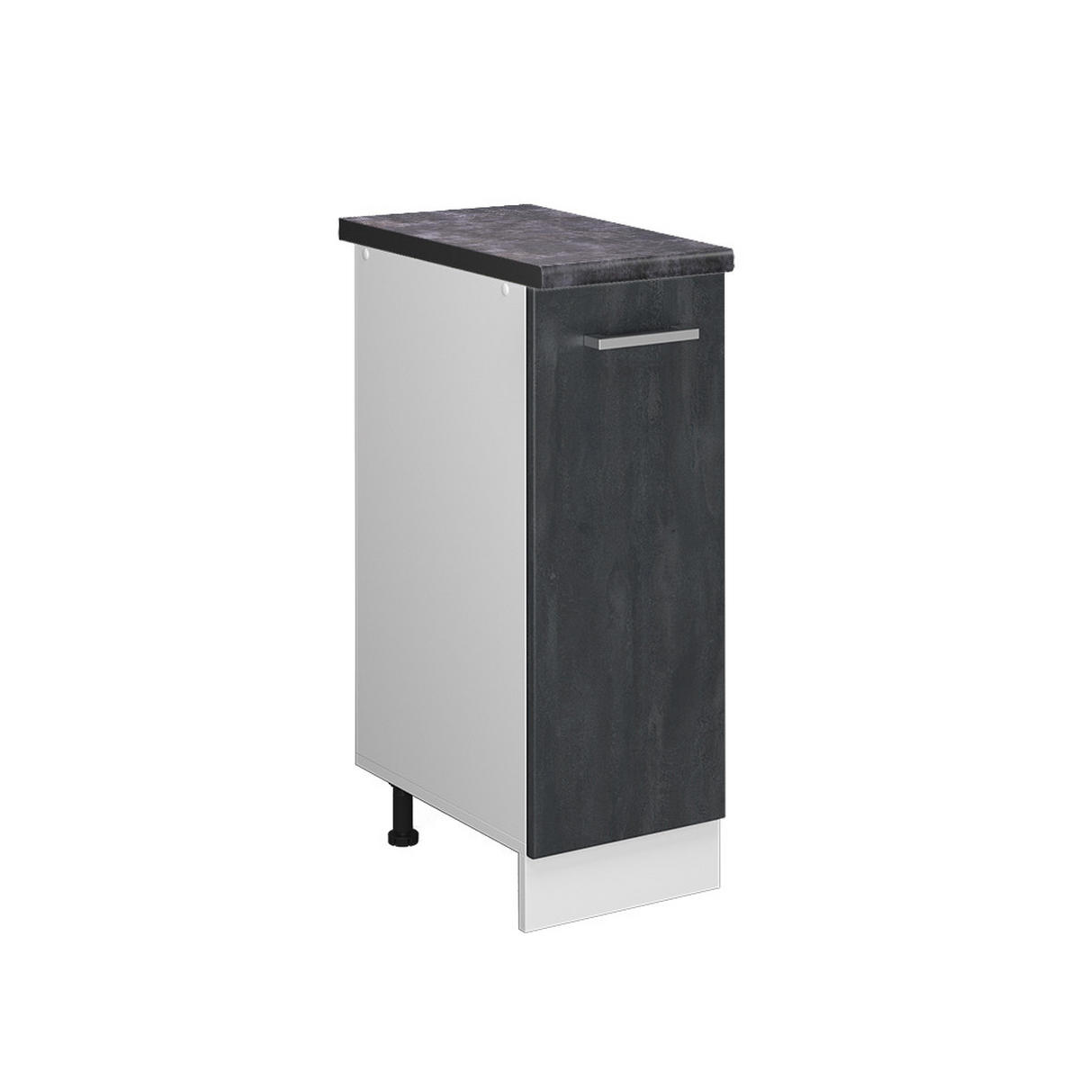 APOTHEKERSCHRANK R-Line Schwarz Beton 30 cm AP Anthrazit - Schwarz/Weiß, Holzwerkstoff (30/81.6/60cm) - Vicco