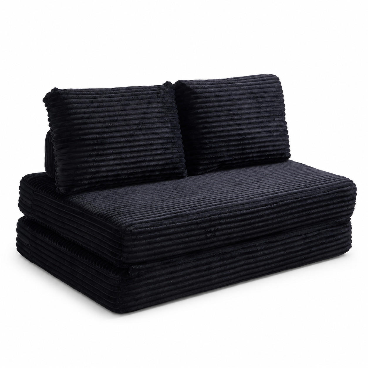 2-SITZER SCHLAFSOFA Stoff Schwarz mit Schlaffunktion - Schwarz, Textil (140/85/100cm) - WISHDOR