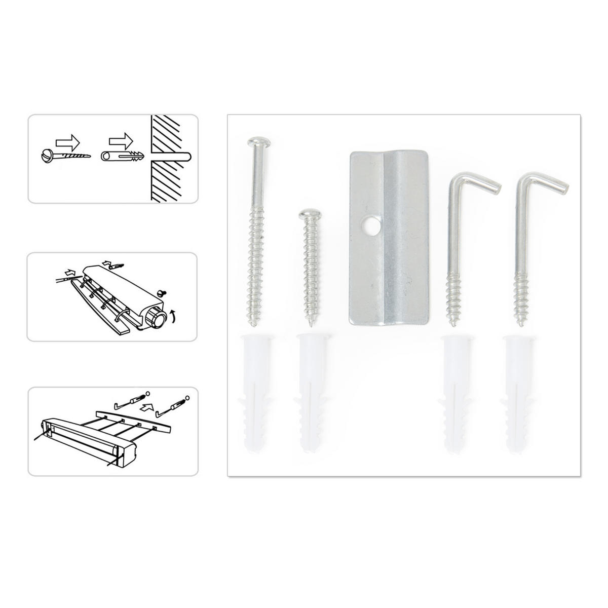 SUŠIČKA na stenu - viacfarebná, kov/textil (7.5/7/416.5cm) - Relaxdays