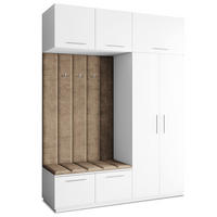 GARDEROBENSCHRANK REMA 180/240/60 cm Modern Garderobe-Set Weiß - Beige/Weiß, Holzwerkstoff (180/240/60cm) - MASSENO