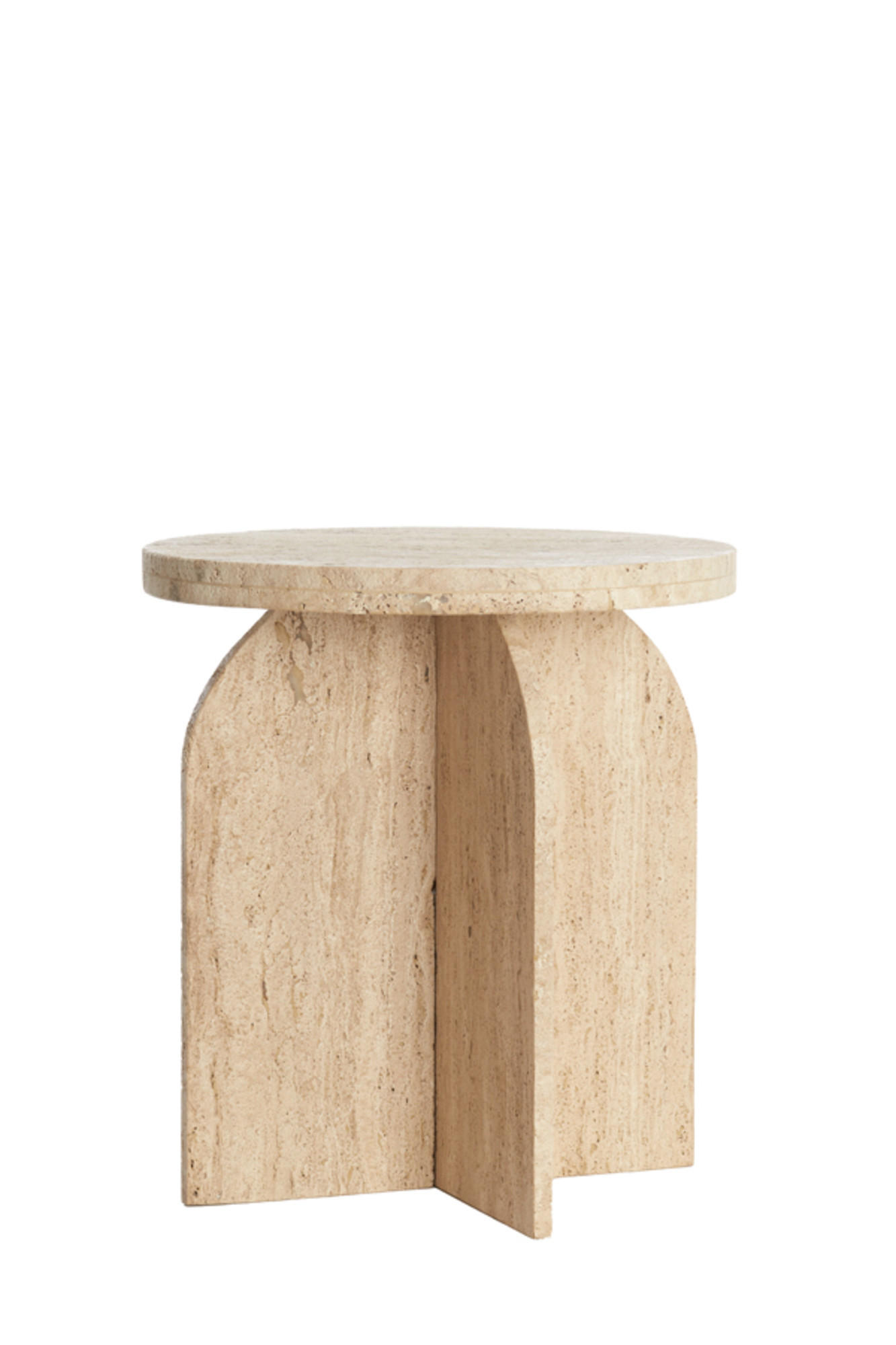BEISTELLTISCH Otinia Braun Ø41/48 cm - Beige, Stein (41/41/48cm) - Light & Living