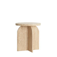 BEISTELLTISCH Otinia Braun Ø41/48 cm - Beige, Stein (41/41/48cm) - Light & Living