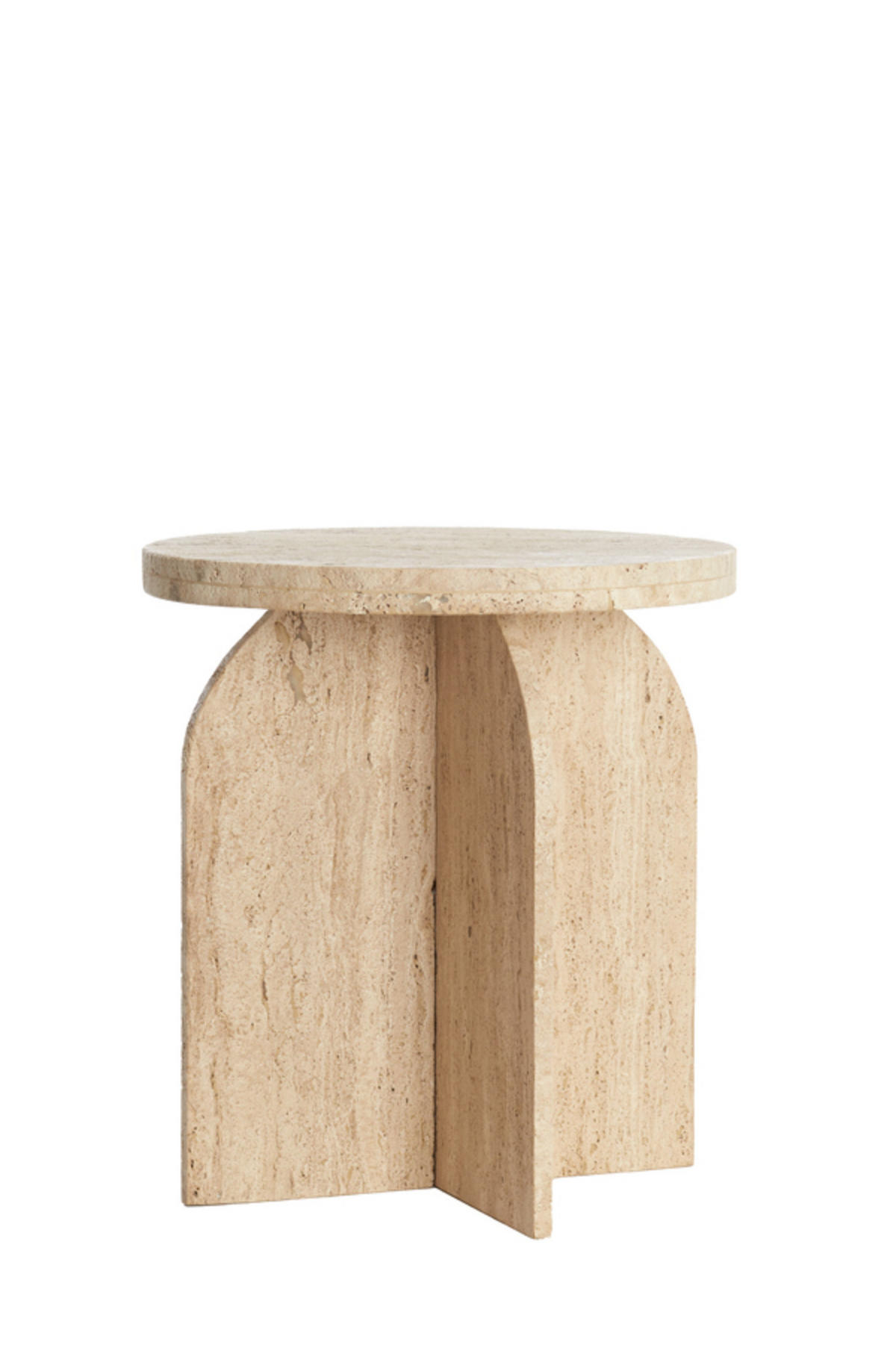 BEISTELLTISCH Otinia Braun Ø41/48 cm - Beige, Stein (41/41/48cm) - Light & Living