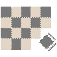SPIELMATTE ab Null - 180/90/1 cm Puzzlematte mit Rand Grau Beige - Grau, Kunststoff (30/30cm) - Littletom