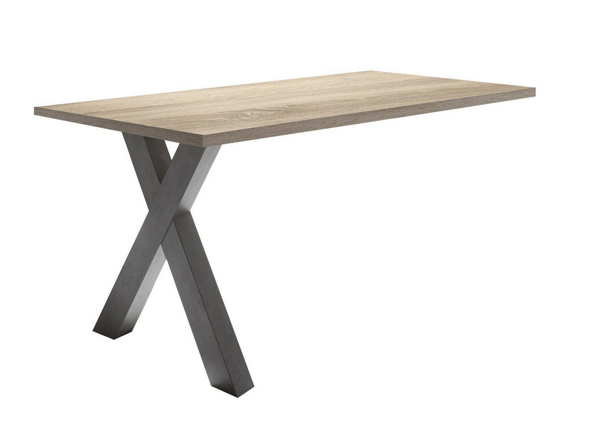 SCHREIBTISCH Edit 2 120 x 70 x 75 Computertisch graphit/eiche sägerau - Graubraun, Holz (120/70/75cm) - 58aufmkessel